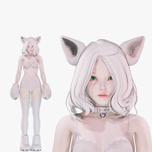 Cat Girl Cosplay - UE5 - Unity - Blender - Animated - Realistic Female Character