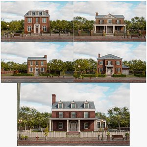 VICTORIAN VINTAGE HOUSE NEIGHBORHOOD SCENE WITH ALL THE ASSET