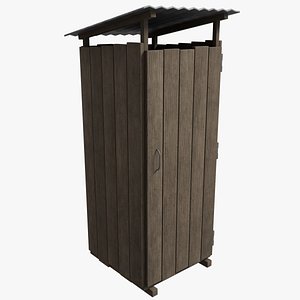 Wooden Outdoor Toilet 3D model