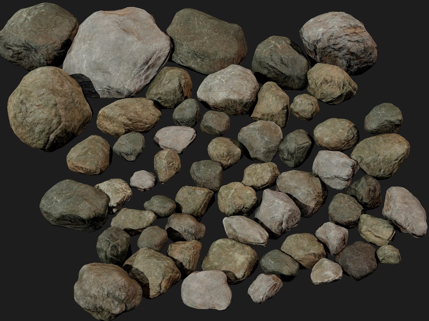 3D 50 low poly rock collection 2014 model - TurboSquid 2101258