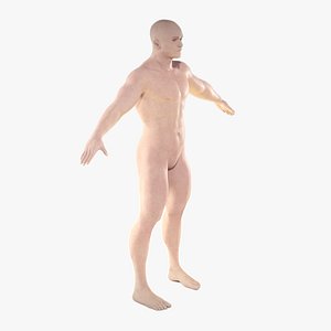 Human caucasian male - face and Body rigged 3D model
