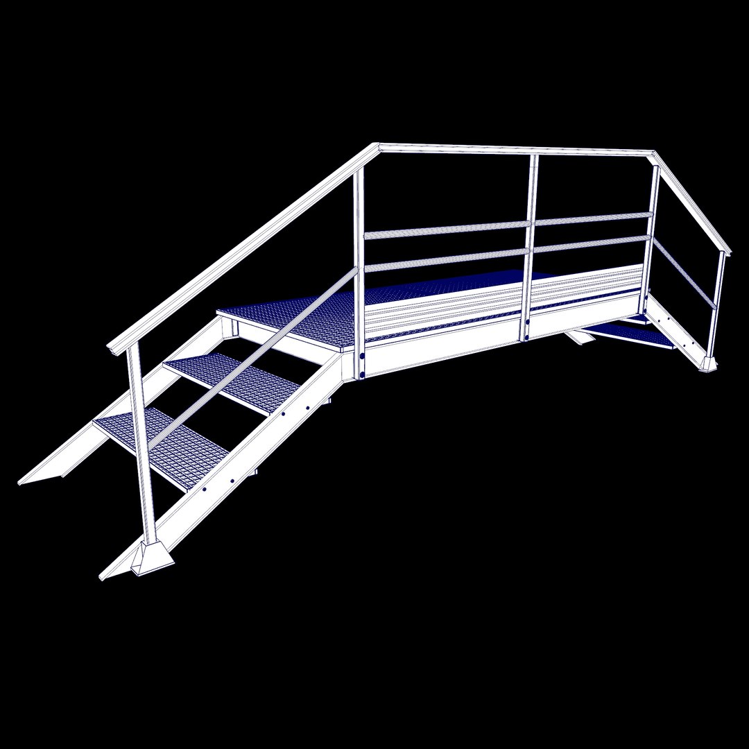 3D Industrial Step Over Stairs Platform Model - TurboSquid 2210744