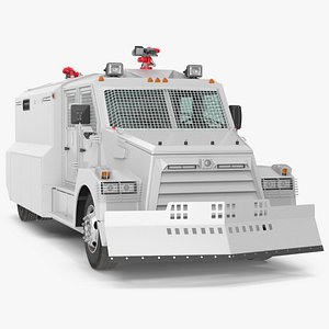Anti Riot Vehicle White Simple Interior 3D model