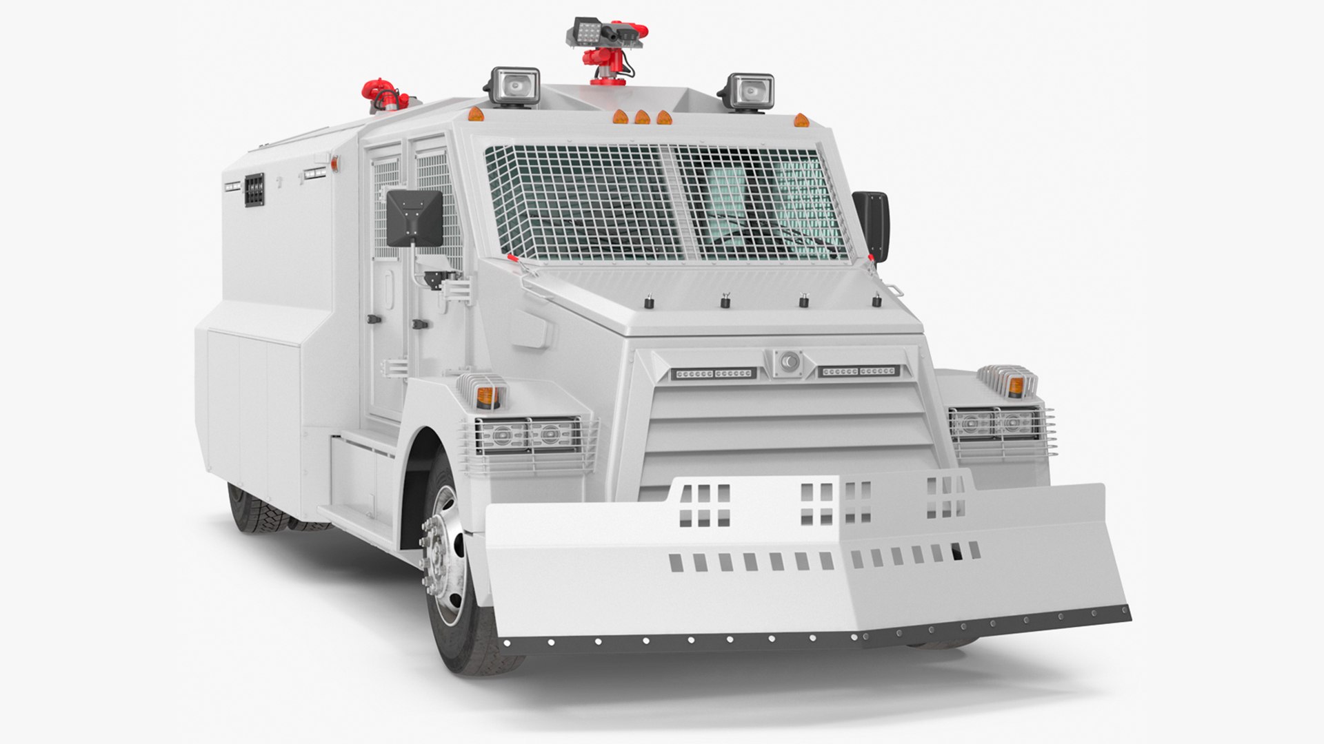 Anti Riot Vehicle White Simple Interior 3D model preview