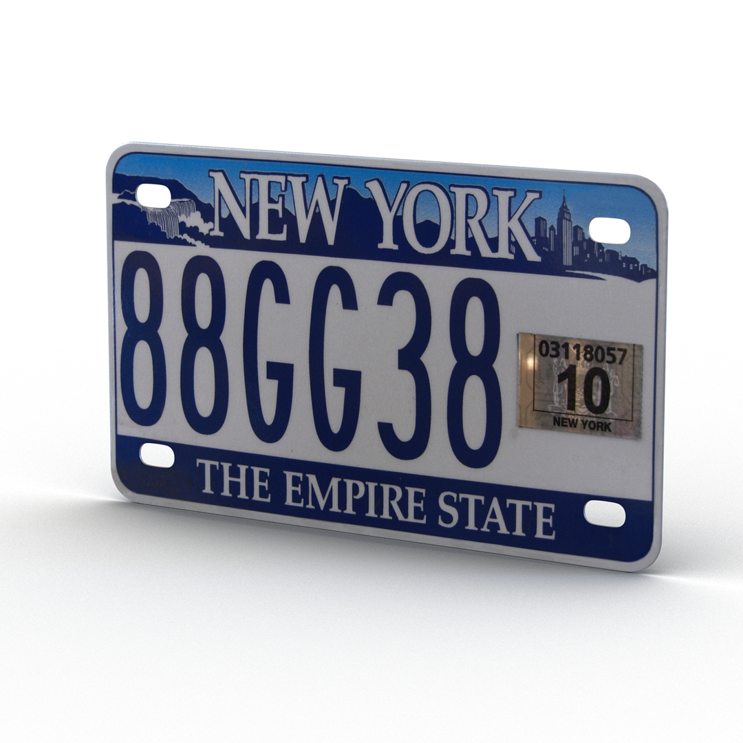 3d New York State License Plate Model