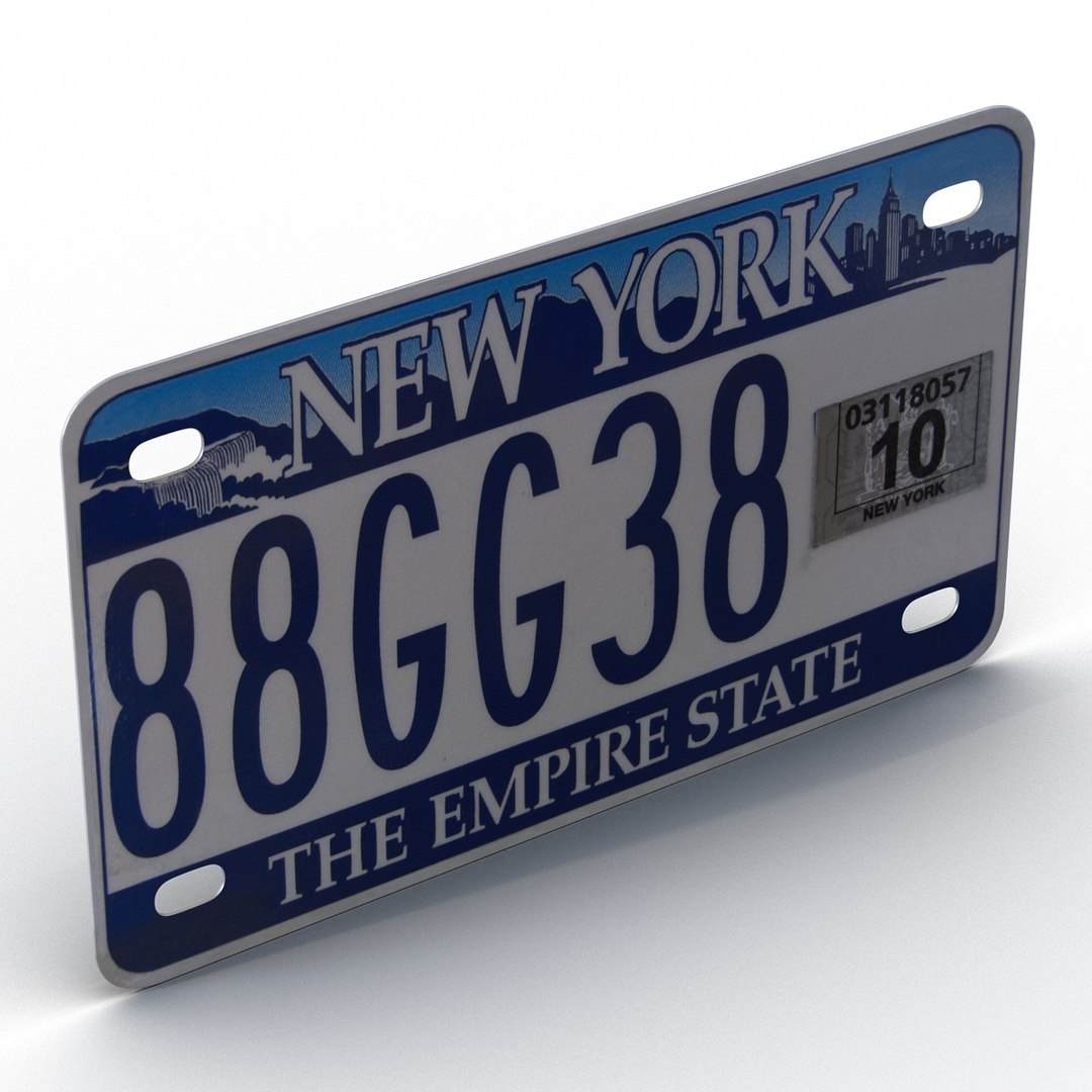 3d New York State License Plate Model