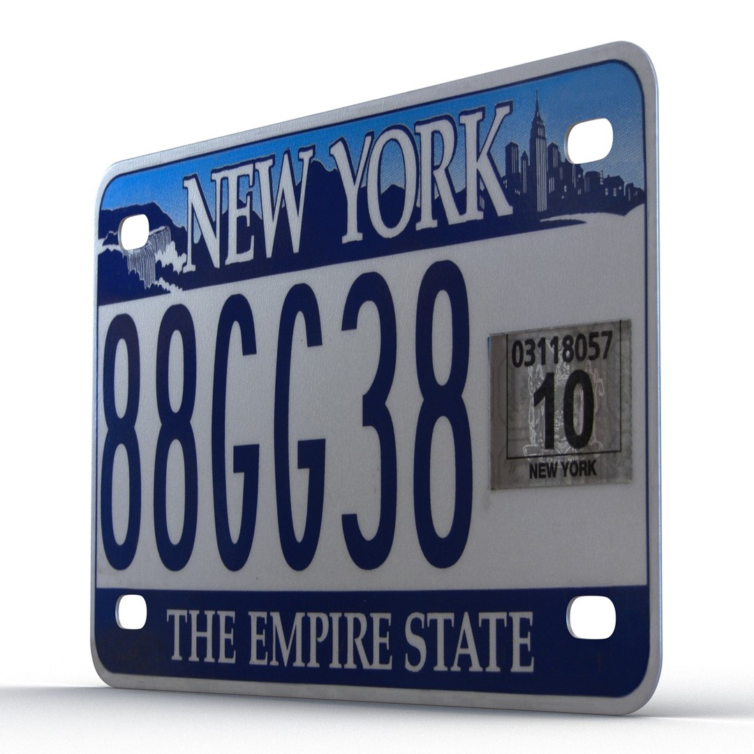 3d New York State License Plate Model