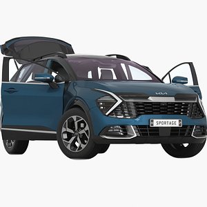 3D Kia Sportage SX Prestige 2023 Opening doors and trunk model