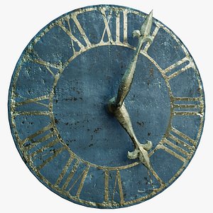 Antique Tower Clock Blue - PBR