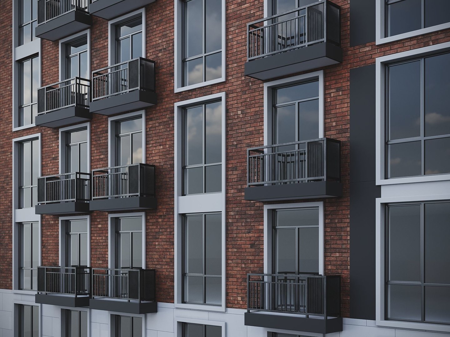 Brick Residential Building 012 3D - TurboSquid 2153810