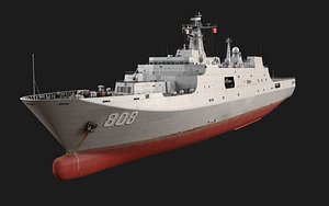 3D model Type Yuzhao class Landing Ship Dock GameReady PBR