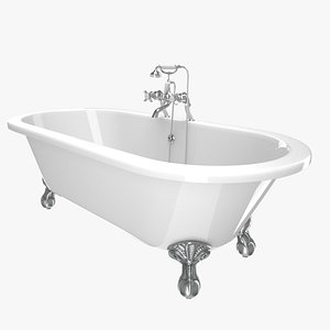 vintage bathtub buckingham white 3D model