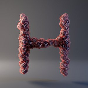 letter h covid 19 3D model