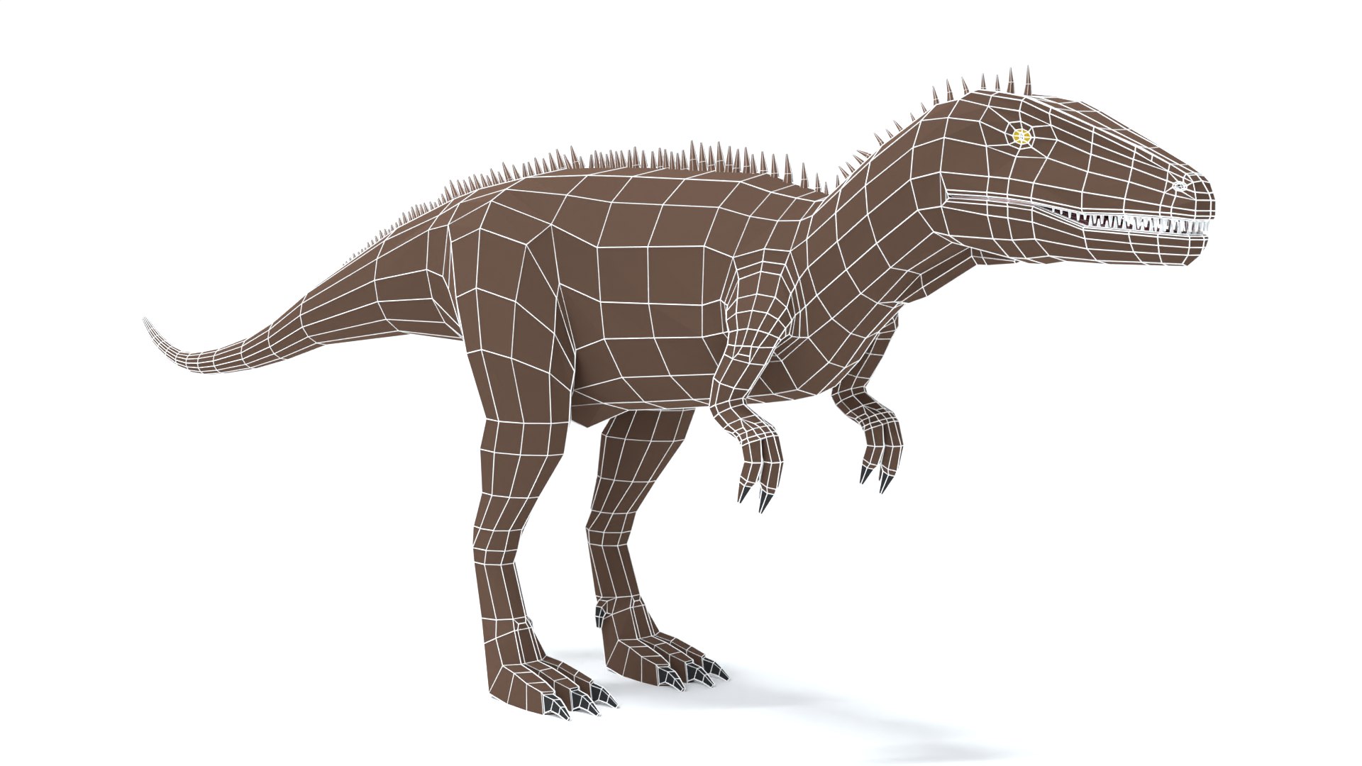 3D Model Low Poly Cartoon Carcharodontosaurus - TurboSquid 1850025