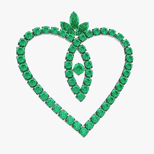 3D green emerald crystal jewelry