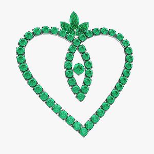 Green Emerald Crystal Jewelry 3D Model