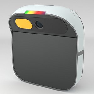 Humane Ai Pin Equinox Polished Chrome on Black 3D