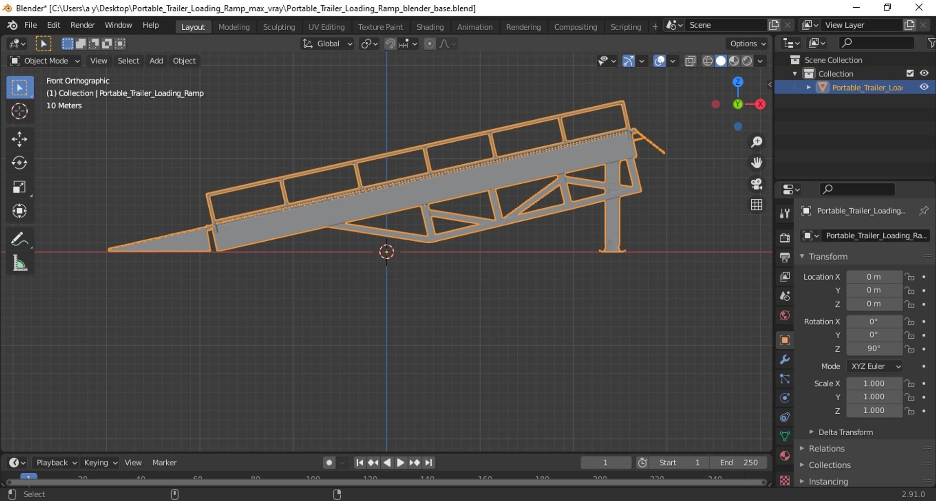 Portable Trailer Loading Ramp 3D Model - TurboSquid 1724410