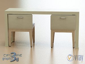 hotel chair table del 3d max