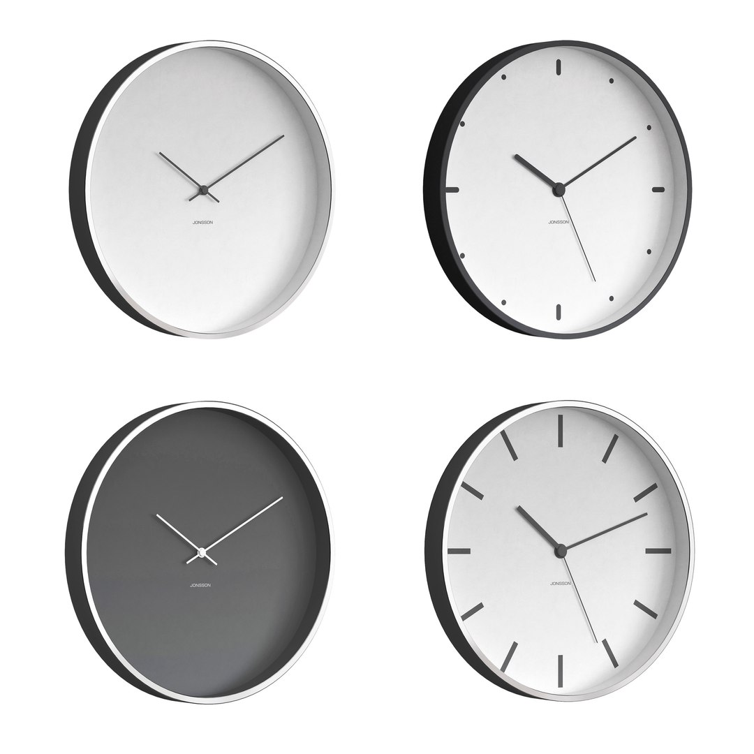 3d Wall Clock Set 704 Model Turbosquid 1947699