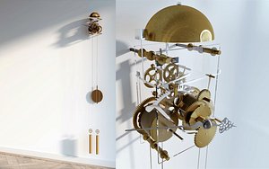 Interior design clock meganism 3D model