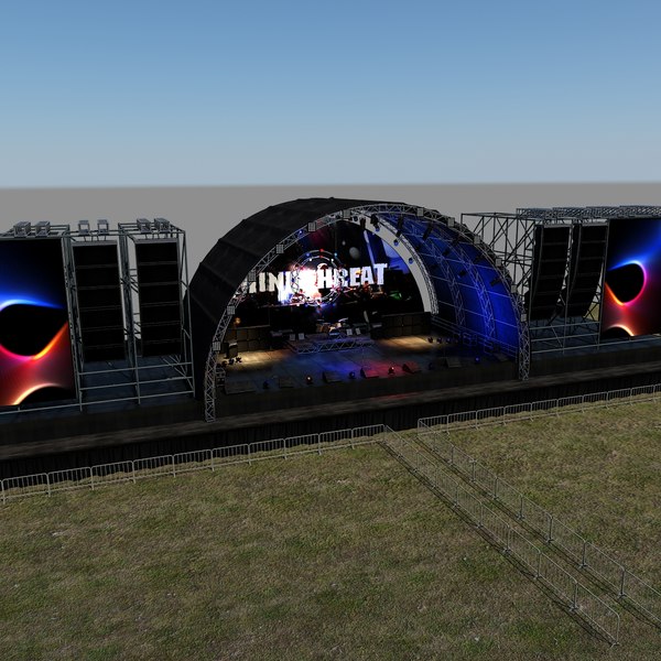 3d model of scene live stage lights