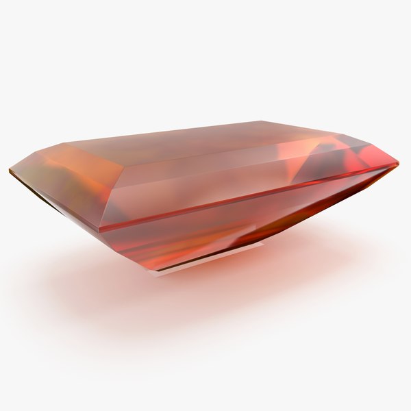 Baguette Cut Amber 3D