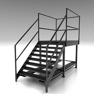 3D Industrial Step-up Stairs