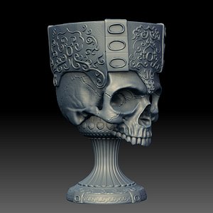 3D skull goblet printable