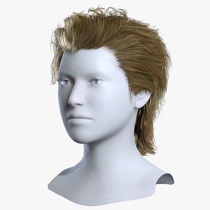 3D Casual Realistic Spiky Faux Hawk Shag Cut - Game Ready Hair Cards