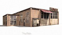 Garage Building 188 Low Poly