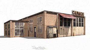 Garage Building 188 Low Poly