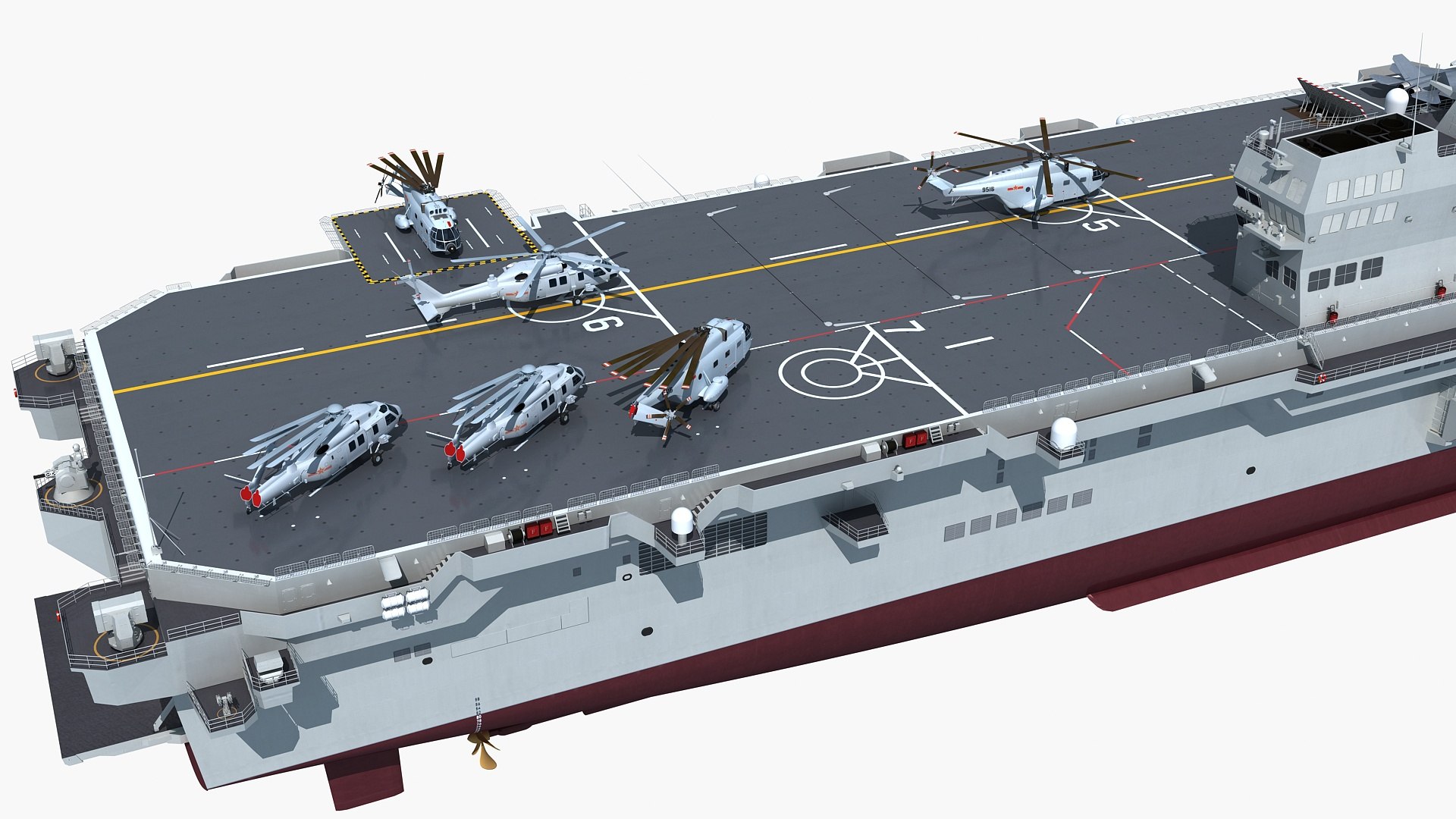3D Chinese Navy Type 076 Amphibious Assault Ship With Shipboard ...