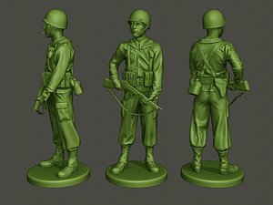 american soldier ww2 standguard 3D model