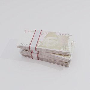 10 Pakistan Pakistani Rupee Currency 3D model