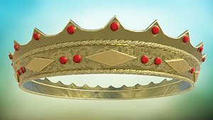 3D Old Medieval Crown PBR game ready Low-poly model