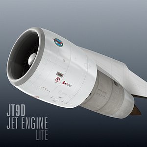jt9d jet engine lite 3d model