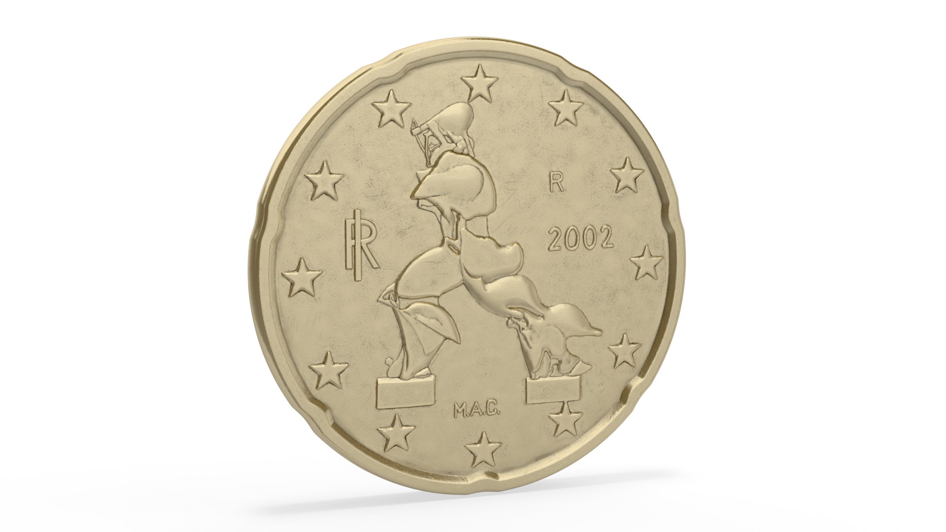 20 Euro Cent Italy 3D model preview