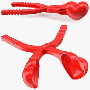 3D Heart Shaped Snowball Maker Tool model