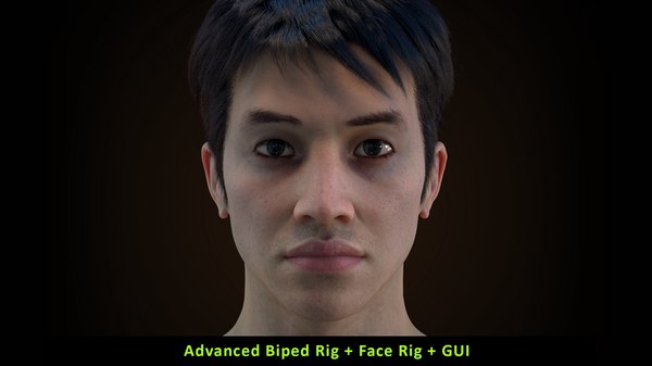 Cinematic Male 003-Advanced Body Rig-Face Rig-GUI 3D 모델 - TurboSquid ...