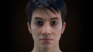 male character rig head face 3D