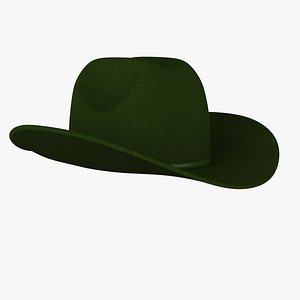 3D model cattleman crown hat