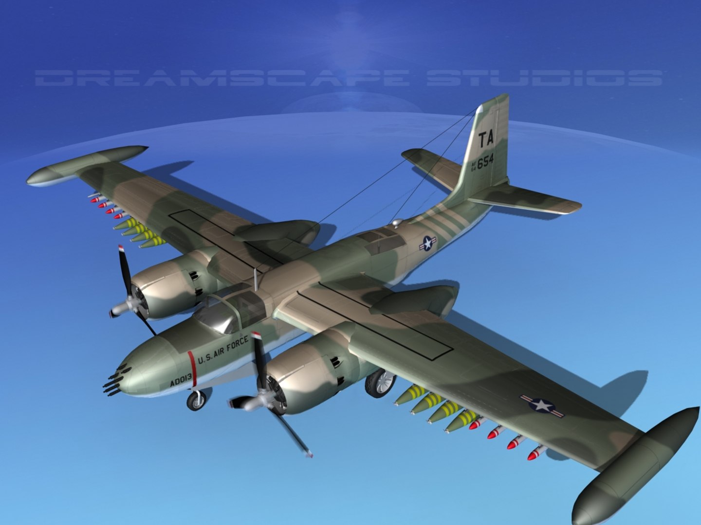Douglas a 26k a 26 bomber 3d max