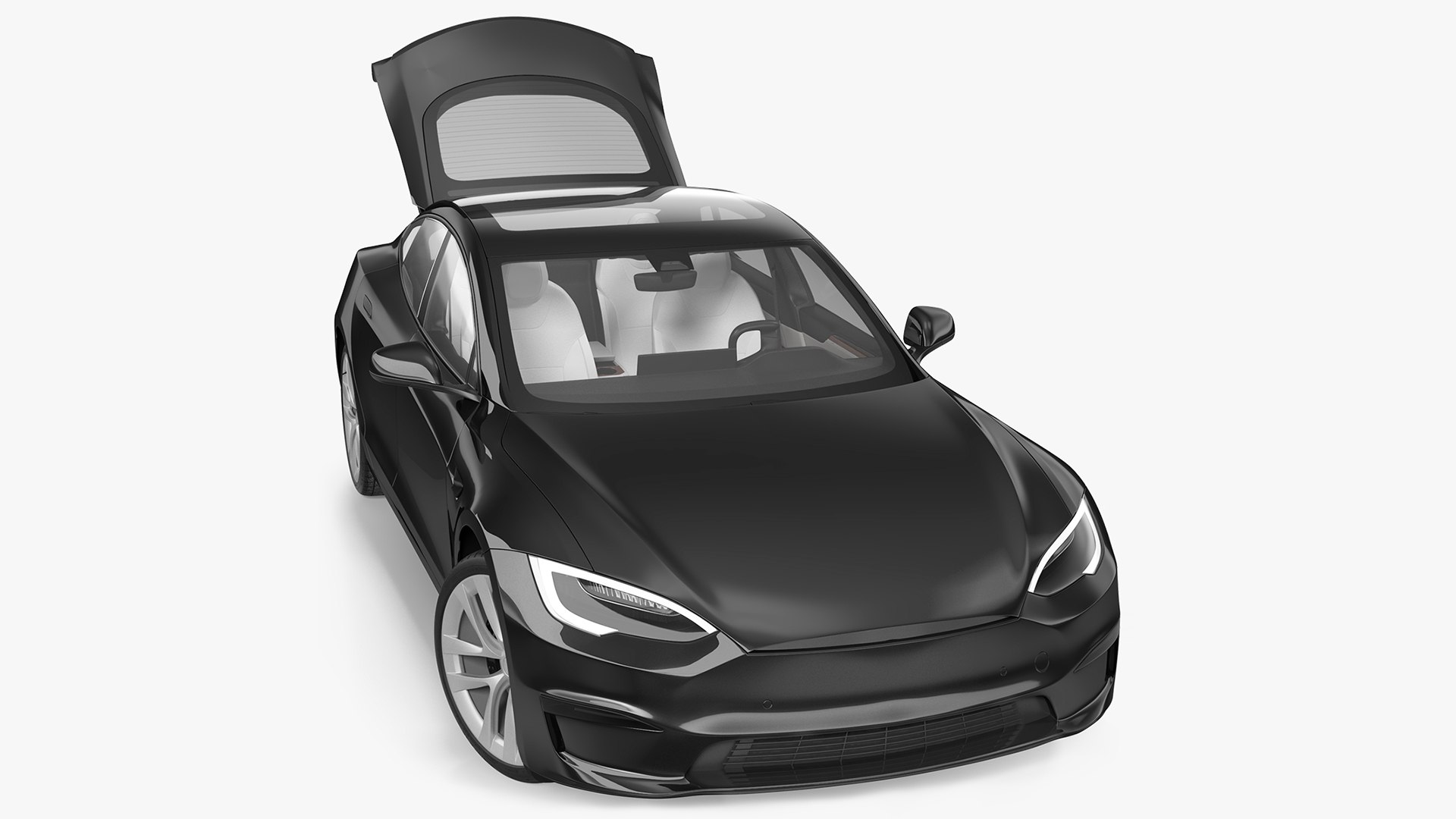 Electric Liftback Sedan Rigged 3D model preview