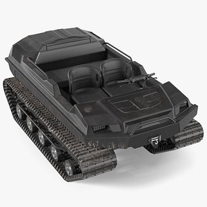 Dirty Amphibious ATV No Roof Black 3D