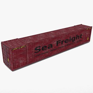 3D model Weathered 53 foot shipping container