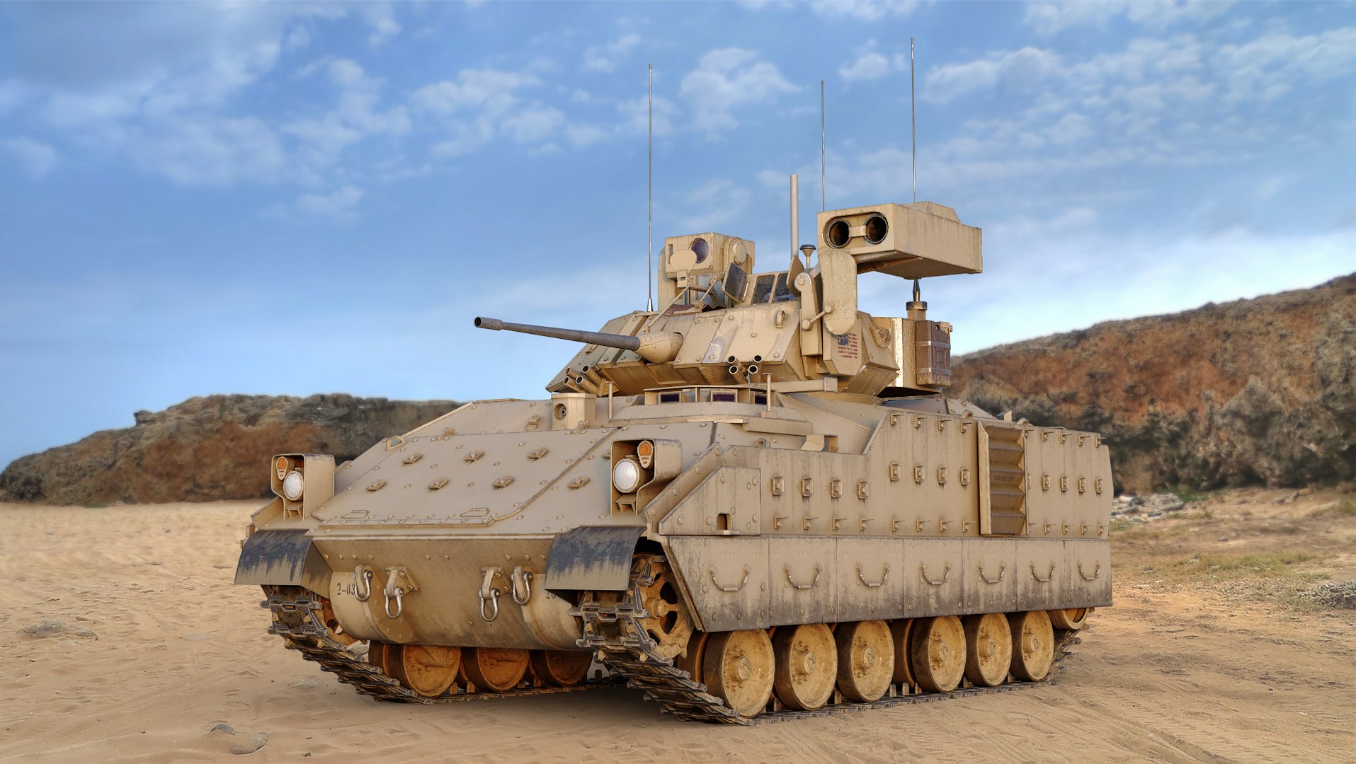 Tank M2A3 Bradley 3D Model - TurboSquid 2098233