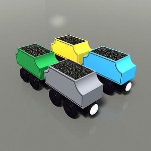 3d toy trains coal cars