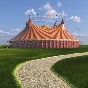 Circus Tent Red Yellow Striped