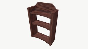 wooden wall shelf pbr 3D model